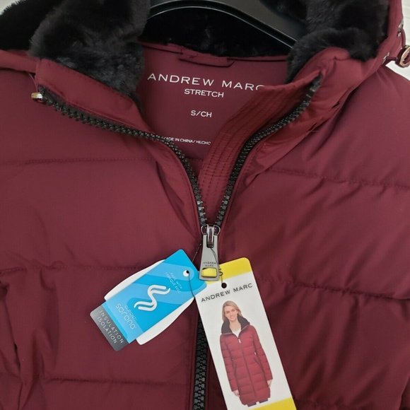 Andrew Marc Ladies' Long Stretch Parka OXBLOOD - Picture 13 of 14